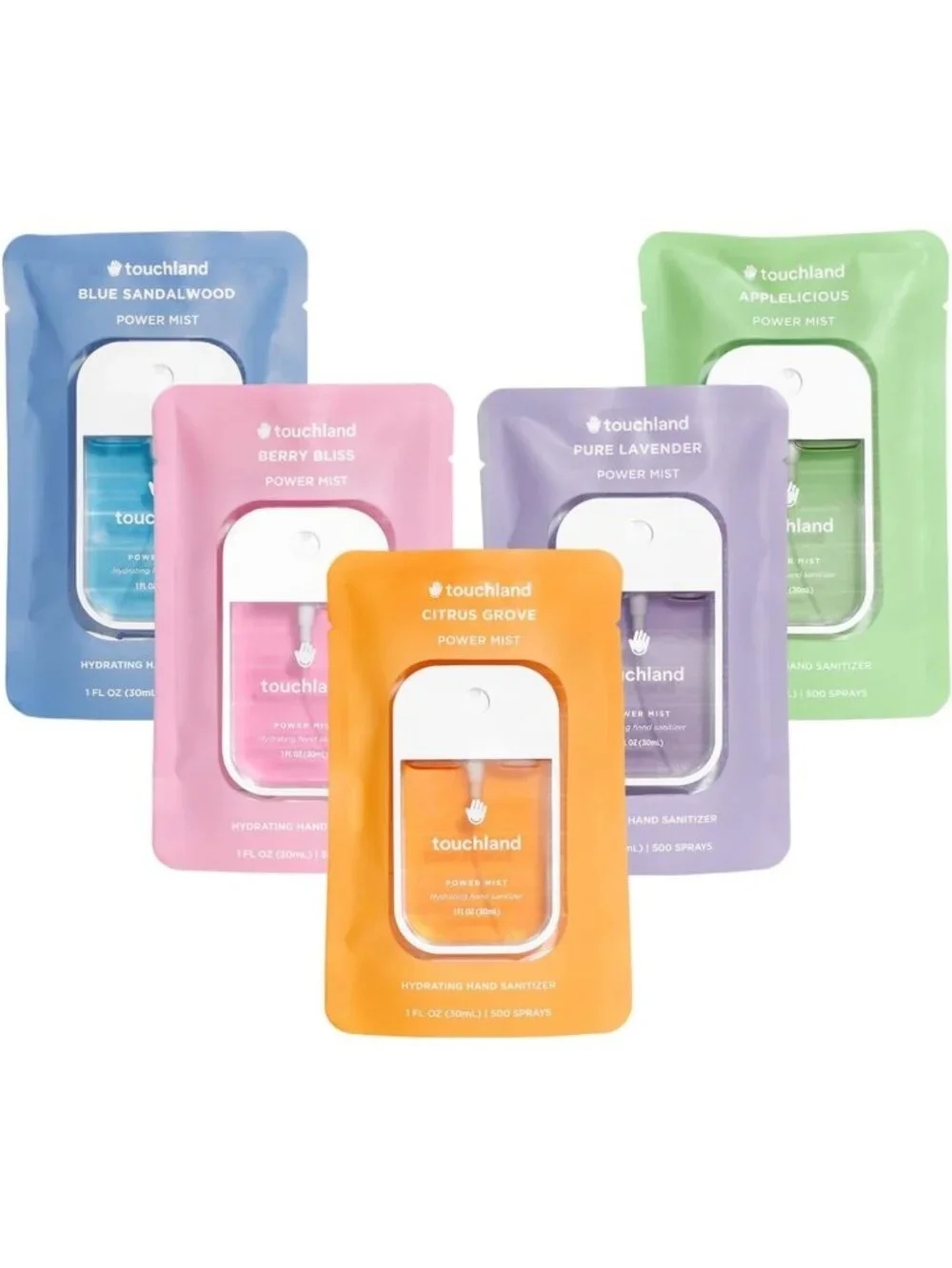 Moisturizing Hand Sanitizer Spray Set - 5 Travel-Friendly 1 FL OZ Bottles